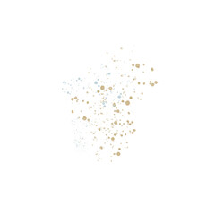 Blue and beige watercolor splatter. Drops of watercolor paint on transparent background. Hand drawn decorative stain.