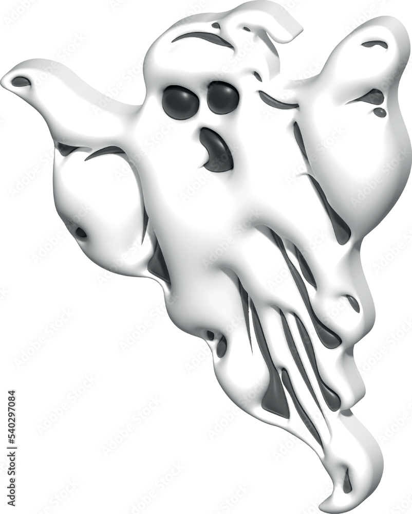 Wall mural ghost in a white