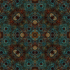 Seamless multicolor pattern of mandala. Oriental ornament. Template for carpet, shawl, wallpaper, web theme.