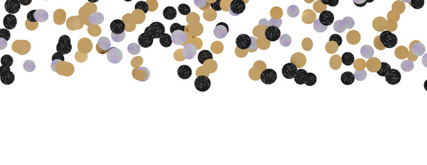 Gold confetti background, isolated on transparent background