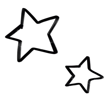 black line star doodle freehand sketch drawing shape form abstrct element of night sky shining art