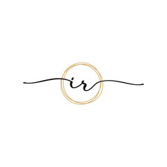 Letter I R Initial Beauty Logo Template