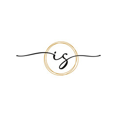 Letter I S Initial Beauty Logo Template