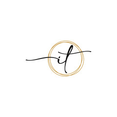 Letter I T Initial Beauty Logo Template