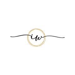Letter I W Initial Beauty Logo Template