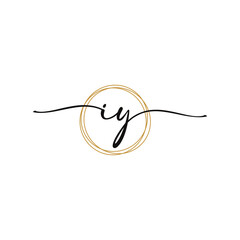 Fototapeta premium Letter I Y Initial Beauty Logo Template