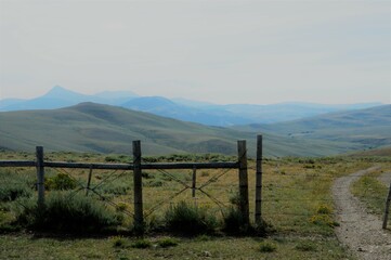 Mountain Landscape with Fence in the foreground