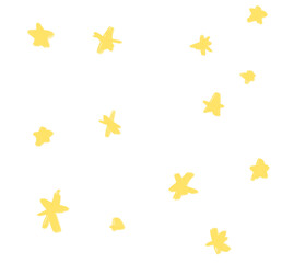 Yellow bright star doodle freehand sketch drawing shape form abstrct element of night sky shining art