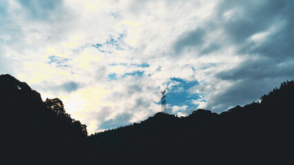 sunset in the mountains