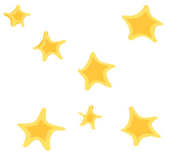 Yellow bright star doodle freehand sketch drawing shape form abstrct element of night sky shining art