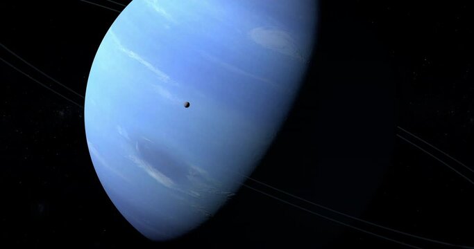 Orcus dwarf planet in orbit with Neptune at background
