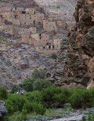 ancient village, castle on hills, in the Moroccan mountains, beautiful nature, large valleys,...