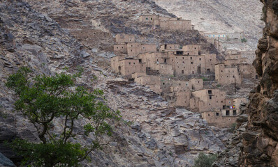 ancient village, castle on hills, in the Moroccan mountains, beautiful nature, large valleys,...