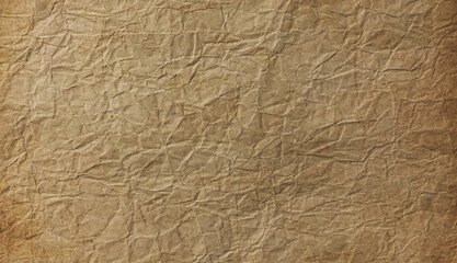 Brown Old Crumpled Paper Texture Background