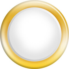 Gold white foil texture 3d circle button stamp, golden elegant shiny metallic certificate sign