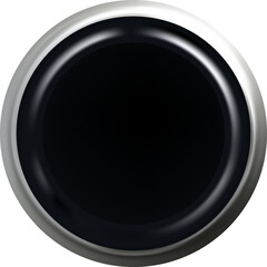 Black silver texture 3d button circle round stamp, golden elegant shiny metallic certificate sign