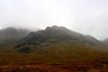 Mist Covered Mountains in the Scottish Highlands