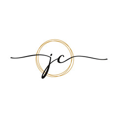 Obraz premium Letter J C Initial Beauty Logo Template