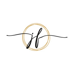 Letter J F Initial Beauty Logo Template