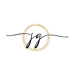 Fototapeta premium Letter J G Initial Beauty Logo Template