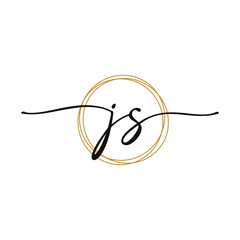 Letter J S Initial Beauty Logo Template