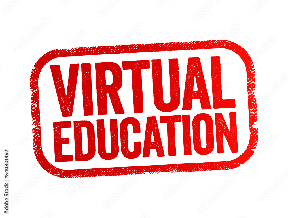 Aufkleber virtual education - environment where students study a digital-based curriculum taught by instructor