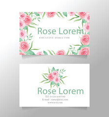 Name Card White and Flower Template