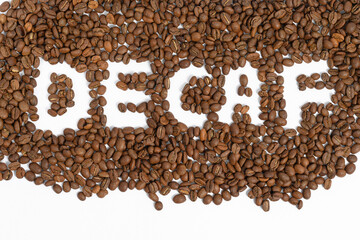 The inscription between the coffee beans is caffeine-free coffee.