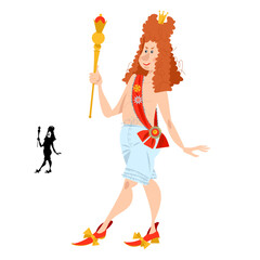 The naked emperor, the character of the book &rdquo;The Emperor&rsquo;s New Clothes&rdquo; of Hans Christian Andersen