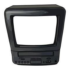 90's box tv set with VHS player