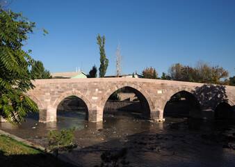 Akköprü (White Bridge), one of the Seljuk period buildings.  The bridge was constructed  in 13th...