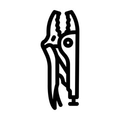 locking pliers line icon vector. locking pliers sign. isolated contour symbol black illustration