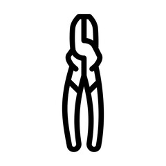 linesman pliers line icon vector. linesman pliers sign. isolated contour symbol black illustration
