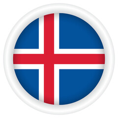 Obraz premium Iceland Flag badge PNG image.