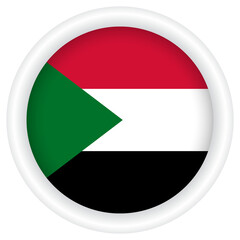 Fototapeta premium Sudan Flag badge PNG image.