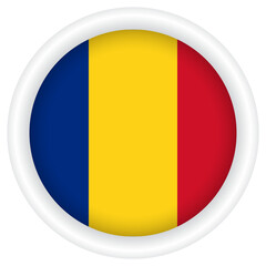 Romania Flag badge PNG image.