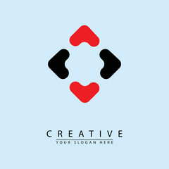 abstract play icon vector logo