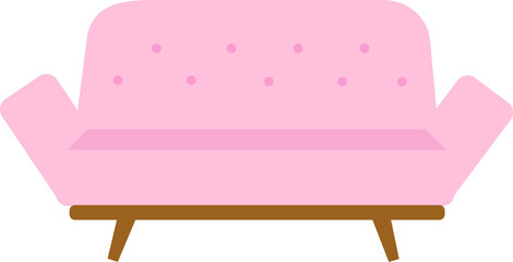 pink sofa isolated
