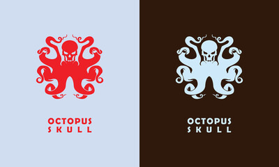 skull octopus icon vector logo