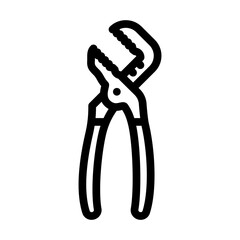 tongue groove pliers line icon vector. tongue groove pliers sign. isolated contour symbol black illustration