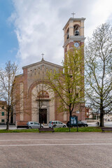 Fototapeta na wymiar Parish Church of San Giovanni Battista in the historic center of Calcinaia, Pisa, Italy