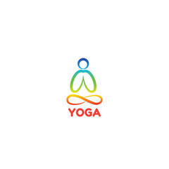 Fototapeta premium yoga logo linear style with aura color vector stock