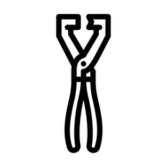 hose clamp pliers line icon vector. hose clamp pliers sign. isolated contour symbol black illustration