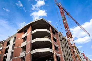 Construction process of the new modern residential building