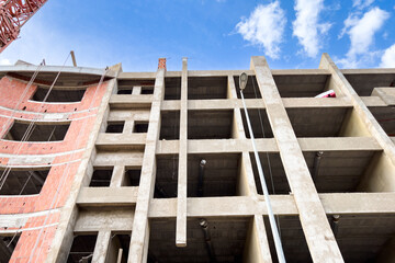 Construction process of the new modern residential building