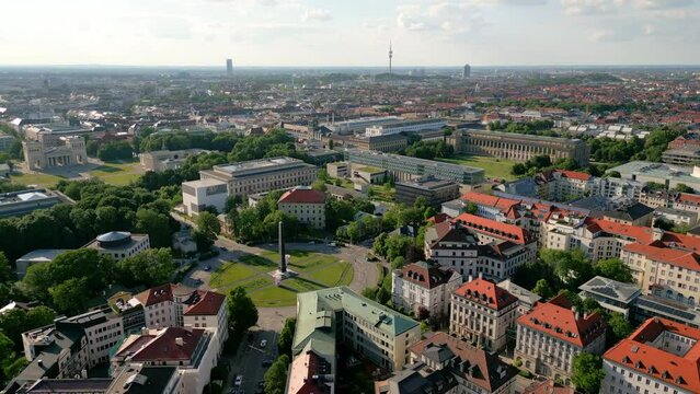 Munich Cityscape In An Aerial View