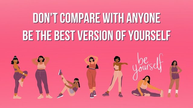 Don't Compare Be The Best Zoom Virtual Background Workout Woman