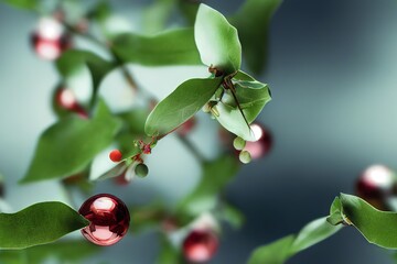 Obraz premium Holly, Ivy, Poinsettia, Mistletoe Seamless Texture Pattern Tiled Repeatable Tessellation Background Image 