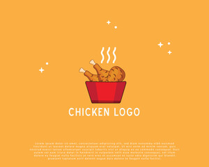 Fried chicken brand logo design