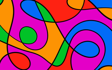 Abstract fluid background in retro outline and color design. Trendy geometric for poster, flyer, banner, and creative project